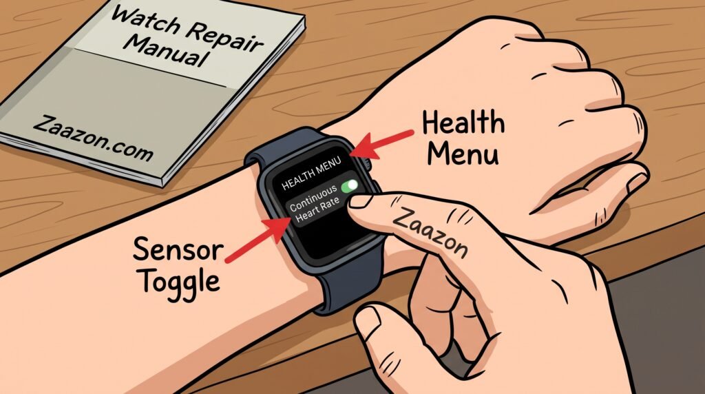 changing continuous heart rate monitoring settings on smart watch