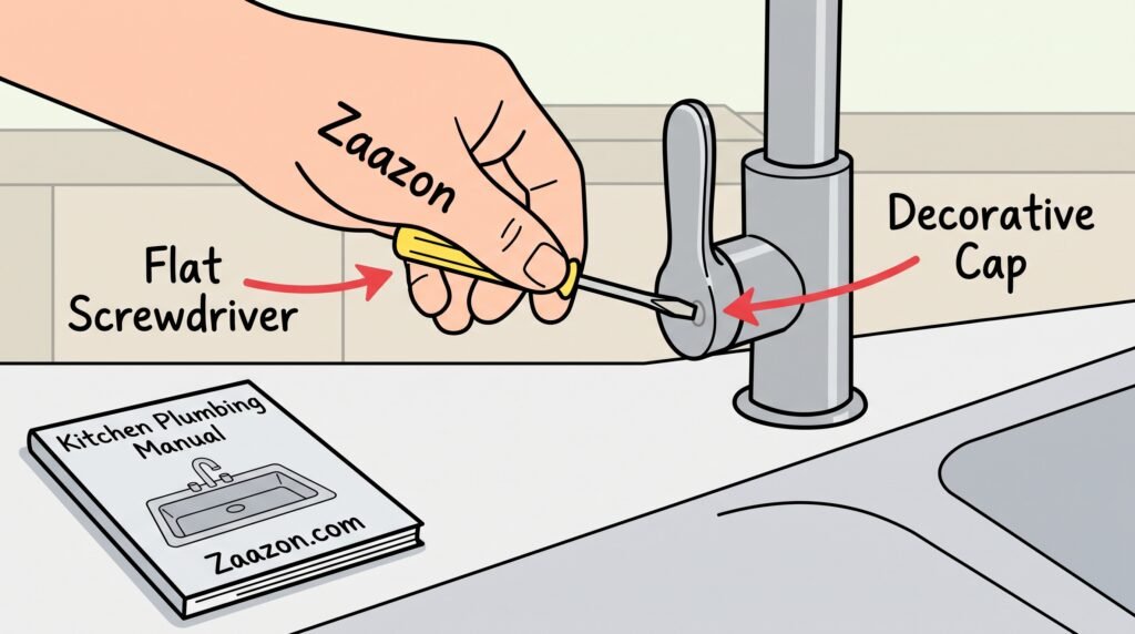 Covering a stainless steel kitchen sink drain hole with a soft dry towel