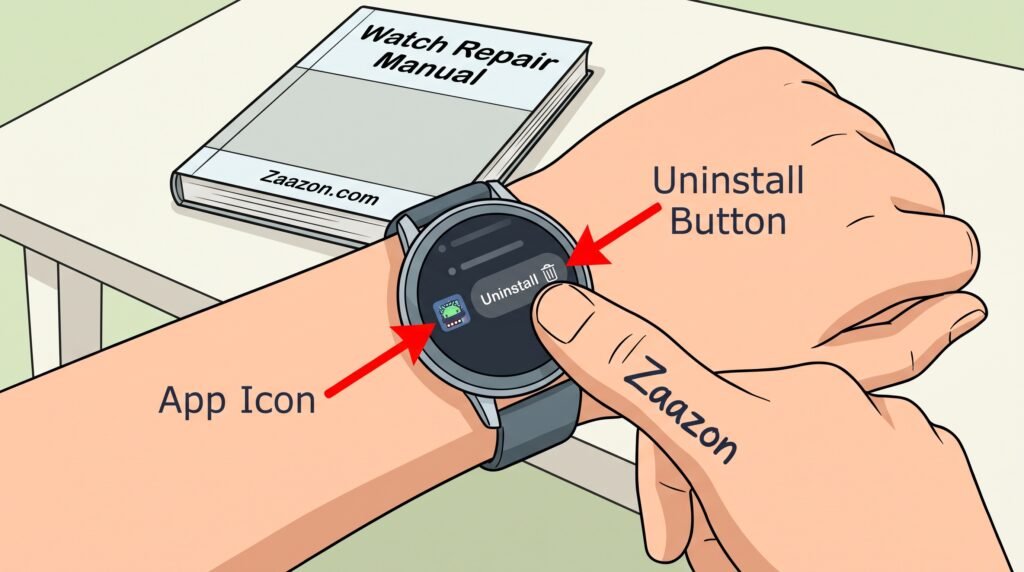 uninstalling unneeded apps to fix lagging digital watch