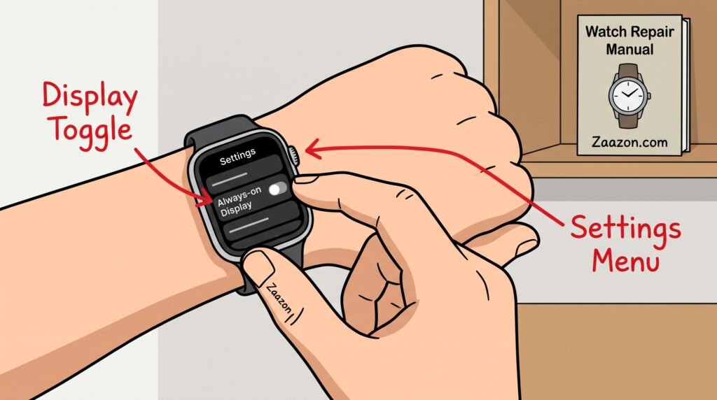 turning off always on display to speed up smart watch battery