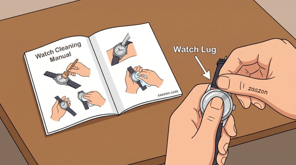 Reconnecting a clean metal bracelet back onto a watch case